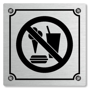 Zákaz vstupu s jídlem, 100x100mm, stříbrná, Kansas